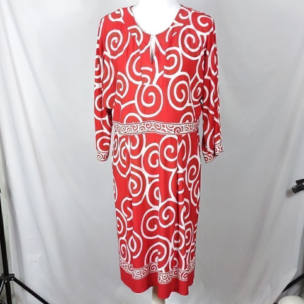 Dressbarn Swirl Print Midi Dress